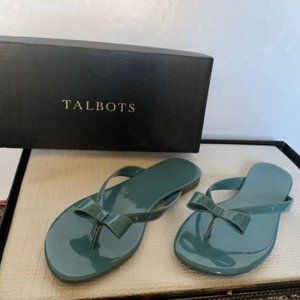Super Cute Women's Talbots Aquamarine Cybil 4 Thong Bow Sandals Size 8M w/Box